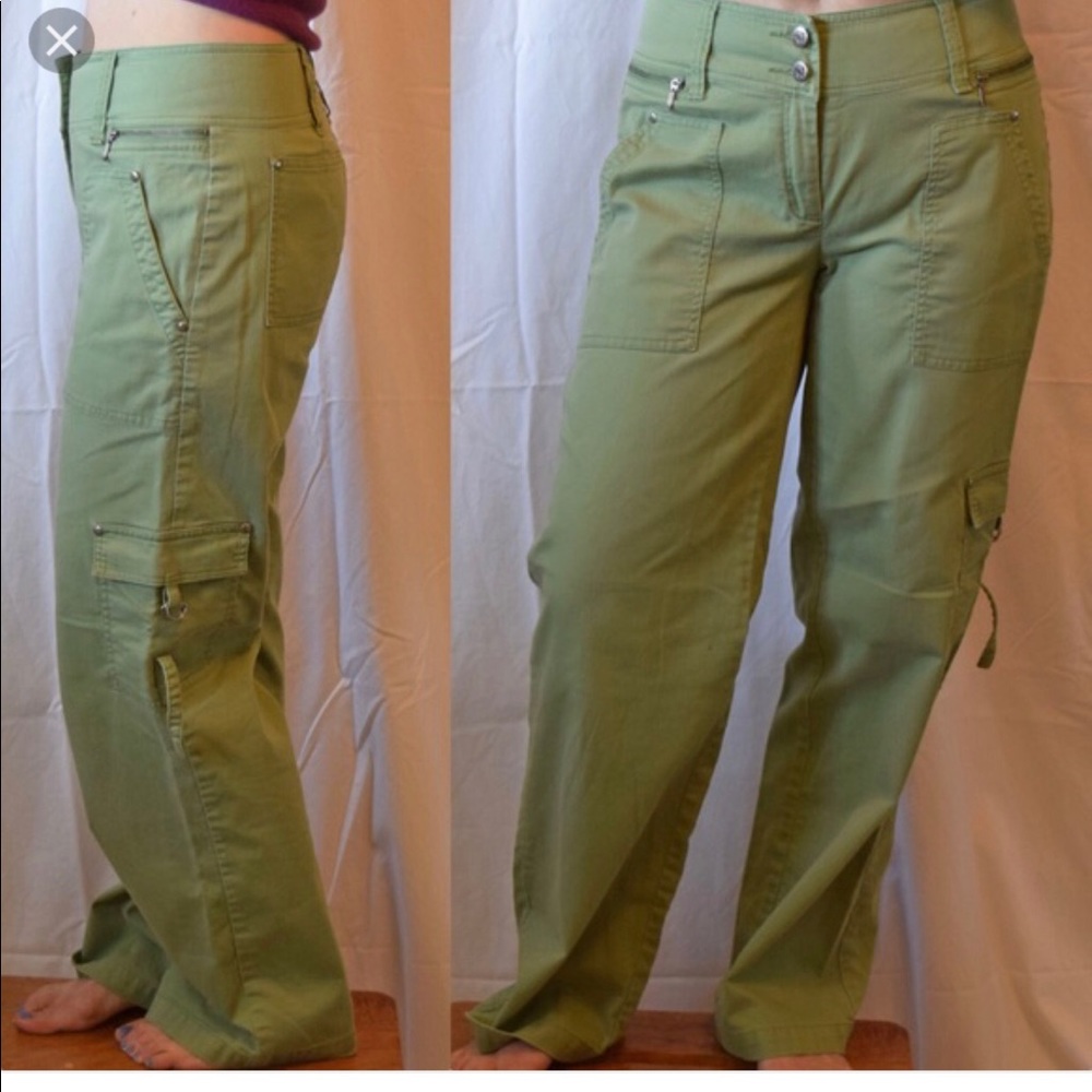CAbi Green and Gold Pants Size 4–B1 - Picture 1 of 6